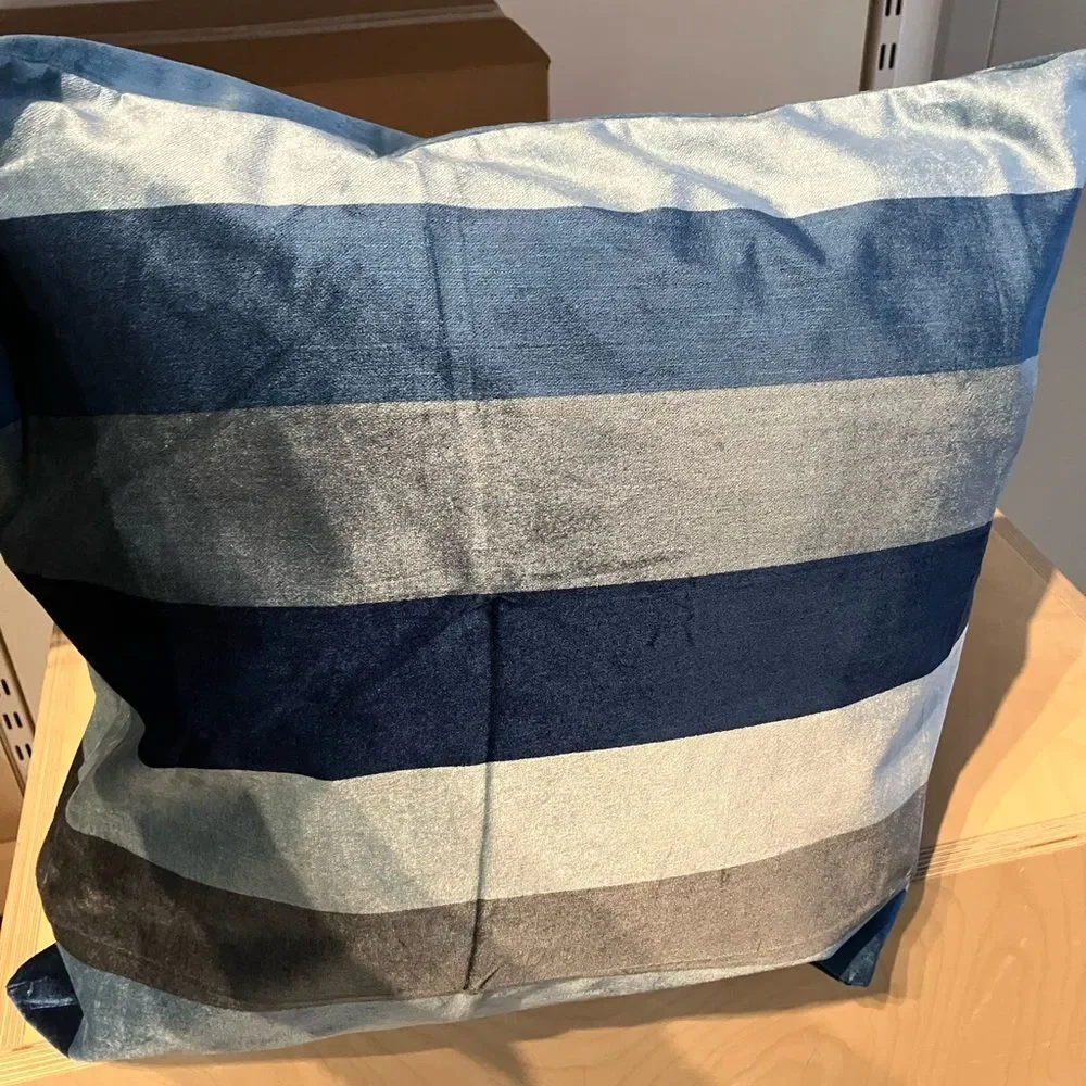NEW IKEA 20x20 pillow cover sham Blue and Gray Fabric Cover multiples velvet